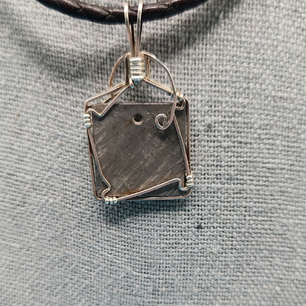 Gibeon Meteorite Wire Wrapped Pendant
